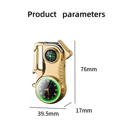 Multifunctional lighter with watch🔥 — — Watch/compass/keychain/bottle opener/cool lamp in one