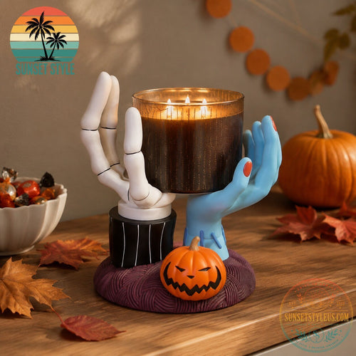 The Nightmare Before Christmas Jack Skellington & Sally Hands Candle Holder