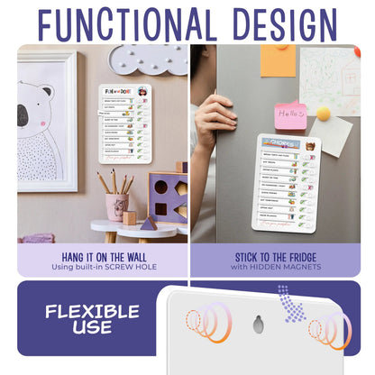 Magnetic Kids Daily Routine & Chore Chart – Visual Task Board with 120 Activity Cards, Stickers & Icons