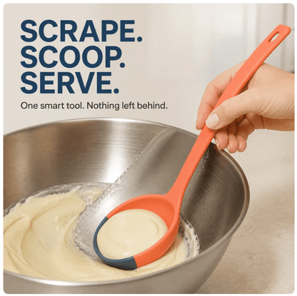 Silicone Spoon - Colorful Silicone Spatula Ladle with a Soft Top to Mold to your Pots & Pans