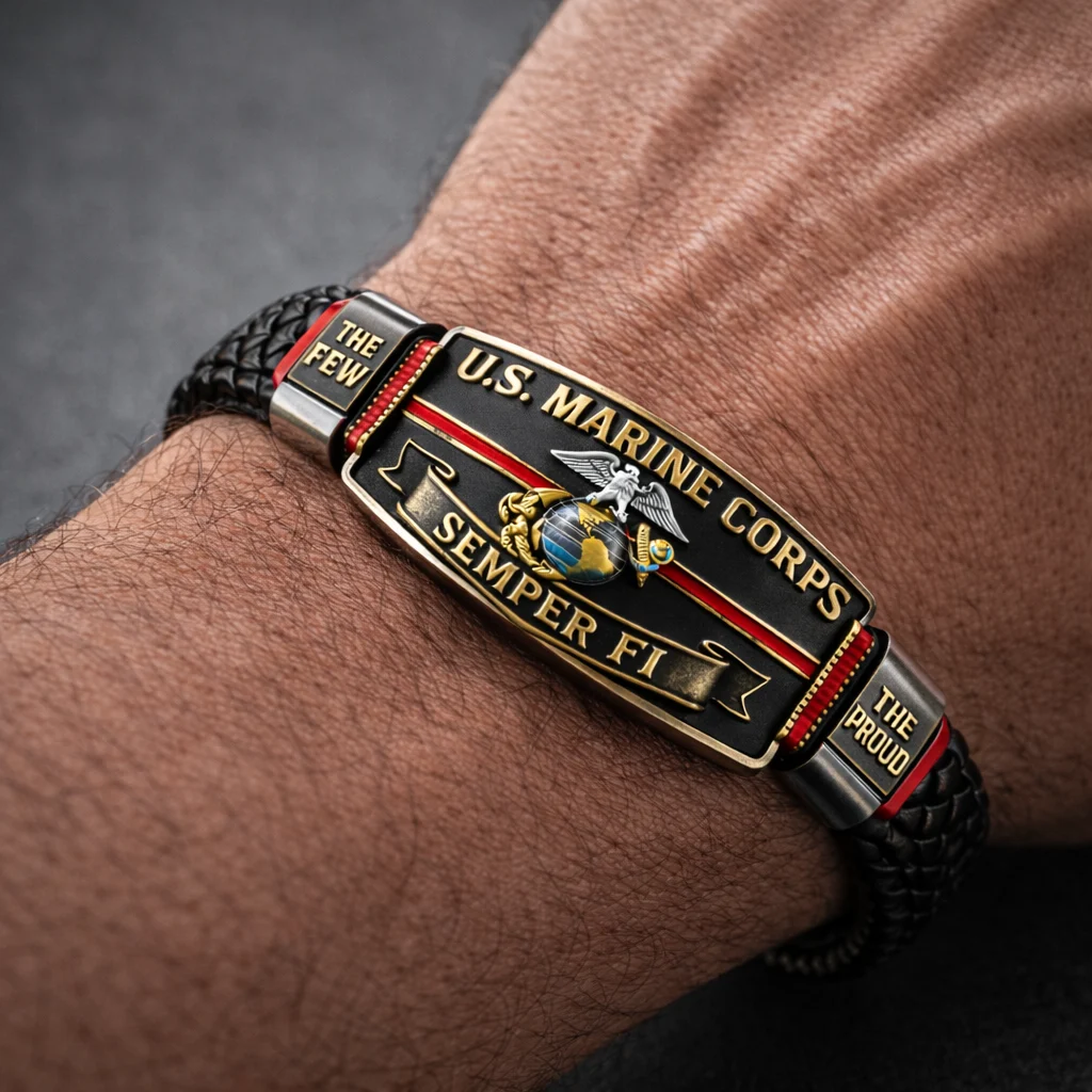 Handmade U.S. Marine Corps “Semper Fi” Bracelet(Adjustable Size), 🔥Buy 2 FREE SHIPPING!