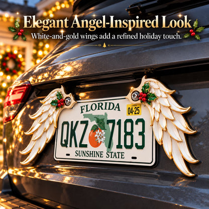 Christmas Angel Wing License Plate Decor