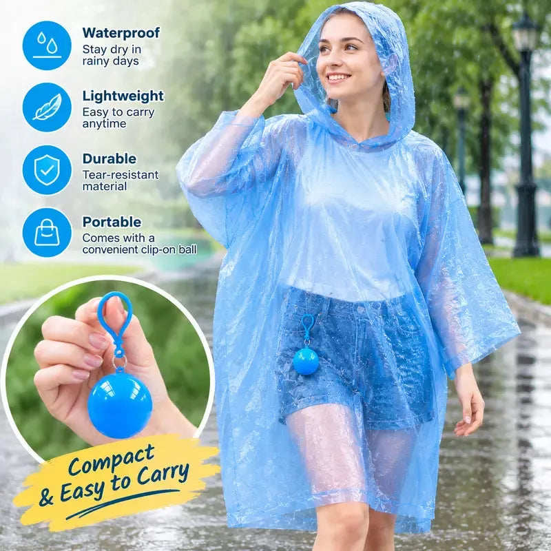 ⚪☔ Pocket Rain Ball – Ultra-Compact Disposable Emergency Poncho for Travel & Everyday Carry
