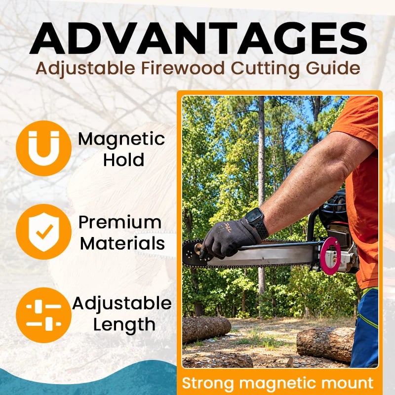 🪵 Adjustable Chainsaw Firewood Length Marker | Magnetic Guide