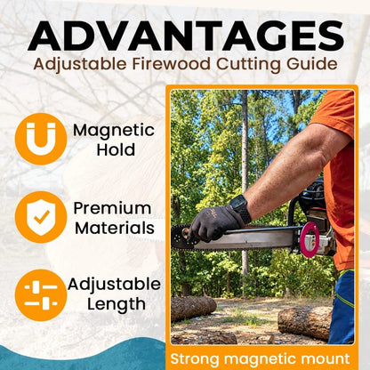 🪵 Adjustable Chainsaw Firewood Length Marker | Magnetic Guide