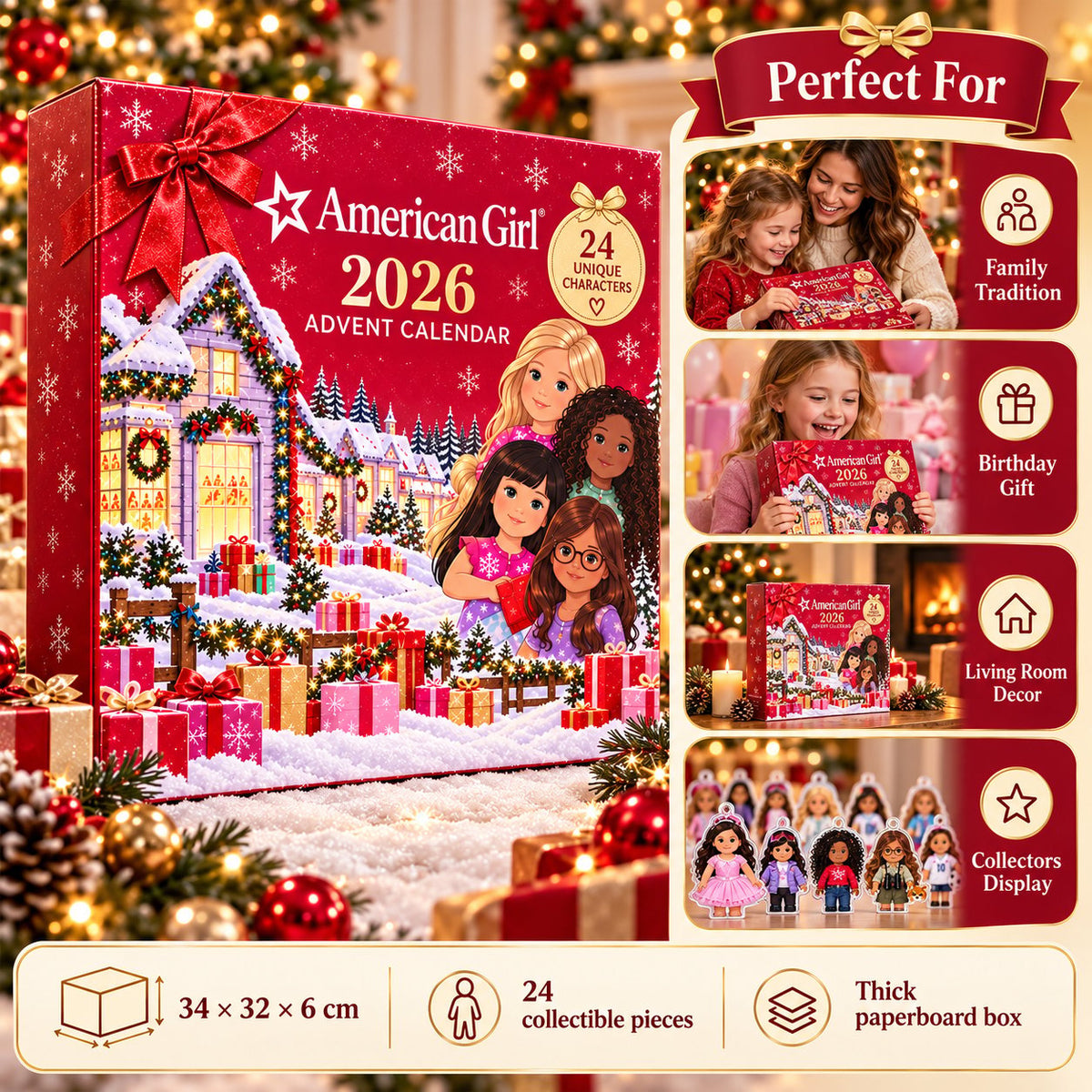 🎀 24-Day Pink Advent Calendar | Collectible Mini Surprise Countdown