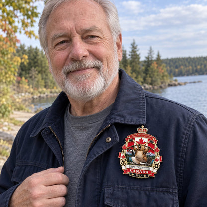 Canada 160th Anniversary Tribute Badge – 3.5 in Metal Enamel Pin