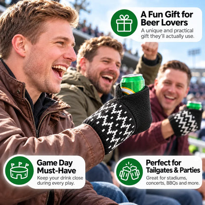 🍻 Hands-Free Game Day Drink Holder | Soft Knit Wearable Can Holder for Tailgates, BBQs & Parties 🏈