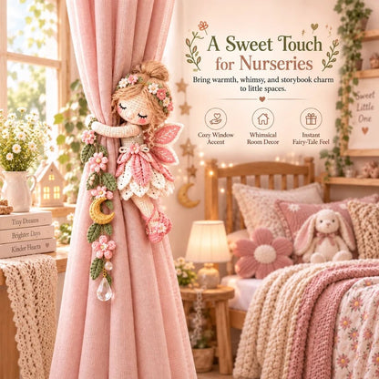 🧚✨ Fairy Hug Crochet Curtain Tiebacks – Whimsical Fairy Window Decor, Handmade Charm & Unique Gift Idea (📦Buy 2 Free Shipping)