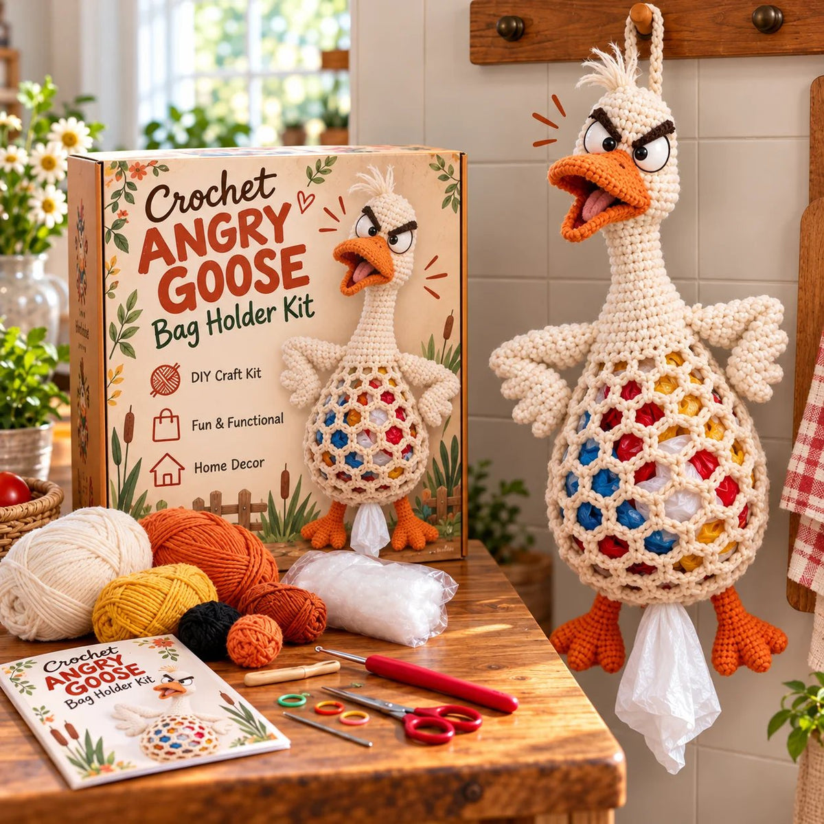🔥Buy 3, Get 1 Free—Today Only 🔥🔥– 🌼 Cottage Harvest Keepers™ — Crochet Animal Bag Holder DIY Kit