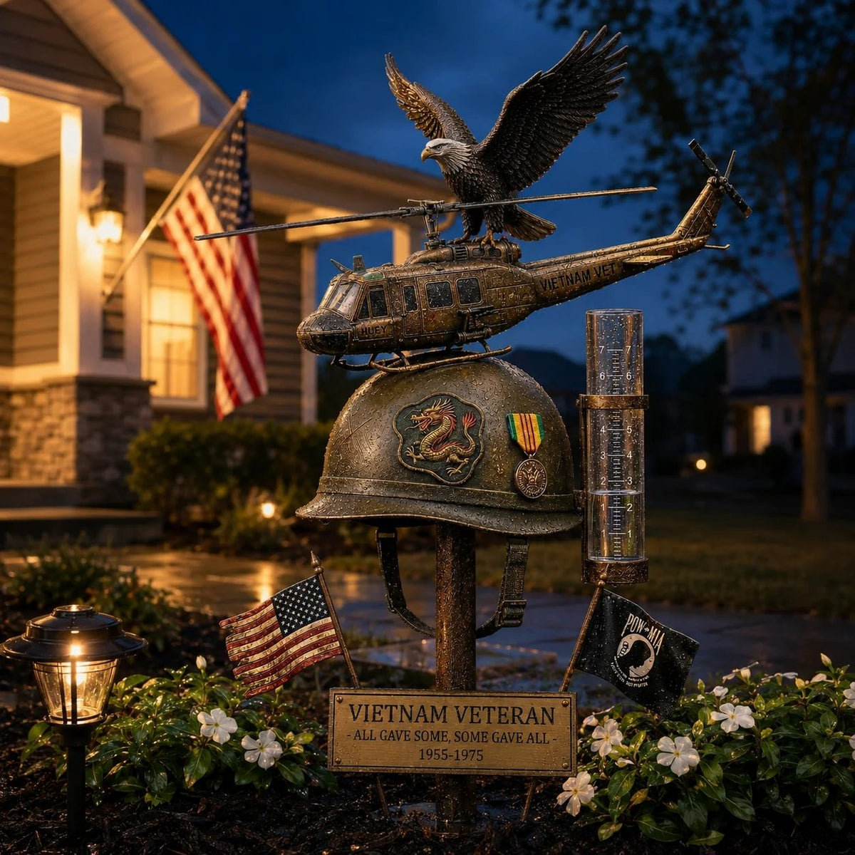 🚁Vietnam Veteran Memorial Rain Gauge