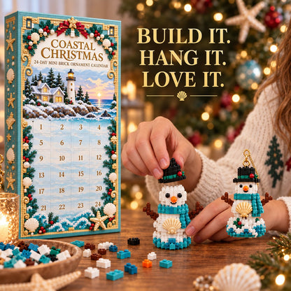 ✨ 🌊 Coastal Christmas 24-Day Mini Brick Ornament Advent Calendar