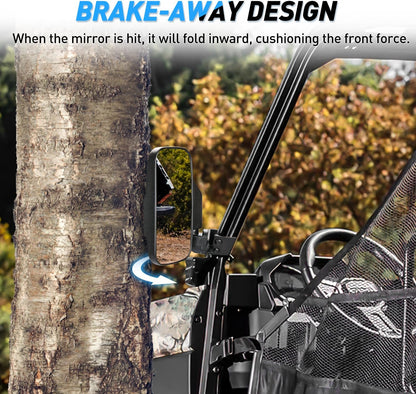 UTV Break-Away Side Mirrors for Polaris Ranger & Can-Am Defender
