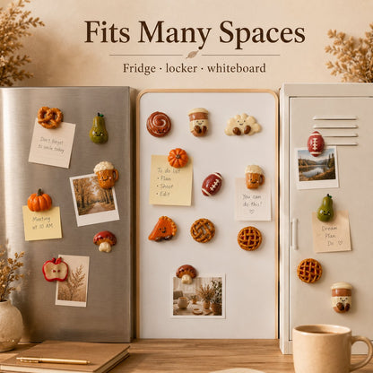 Fall Cute Character Polymer Clay Fridge Magnets 🍂🥧