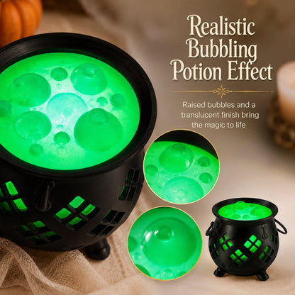 ⏳ Last Day 49% OFF – 🧙‍♀️ Glowing Witch’s Brew Cauldron Halloween Decor | Translucent Bubbling Potion Top with Flameless LED Tea Light Glow Effect ✨