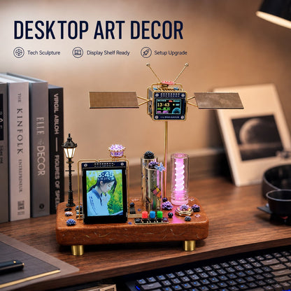 Retro‐Sci‐Fi Satellite Desktop Tech Ornament