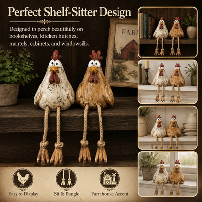 🏡🐔🪿 Playful country-style animal figurines – charming animal pairs for a cozy home