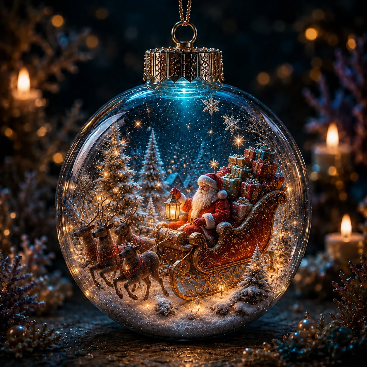 ⏳ Last Day 49% OFF – 🎄6-Piece Christmas Winter Scene Globe Ornament Collection | Detailed 3D Holiday Scenes, Coordinated Midnight-Blue & Gold Palette with Presentation Box Included ✨