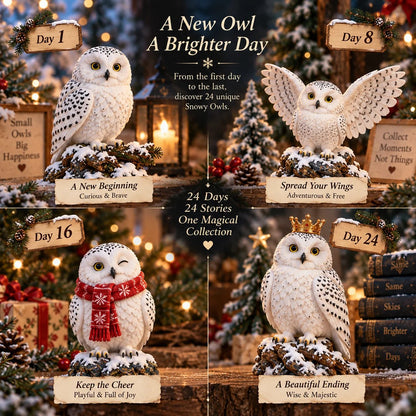 24 Days of Snowy Owls – Christmas Advent Calendar with 24 Unique Collectible Owl Figurines