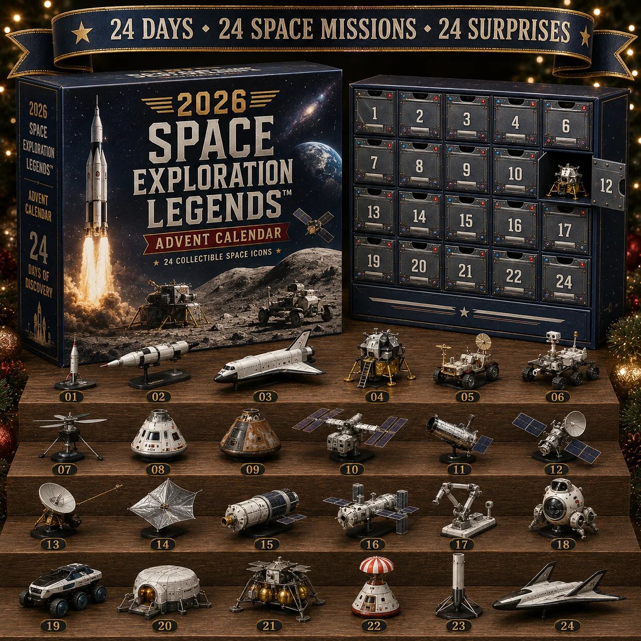 2026 Space Exploration Legends Advent Calendar – 24 Days of Space Missions, 24 Collectible Surprises