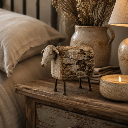 🐑 Vintage Distressed Farm Animal Sculptures – 5 Rustic Styles