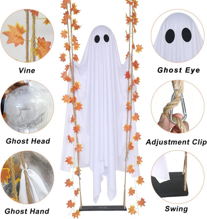 🔥49% OFF TODAY ONLY!🎃 Spooky Swingin' Ghost — Light-Up Halloween Decor 👻(FREE SHIPPING)