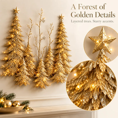 ✨Golden Light-Up Christmas Forest Wall Decor
