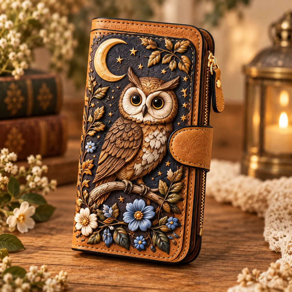 👛 Vintage Embossed Art Wallet – 10 Story-Inspired Designs