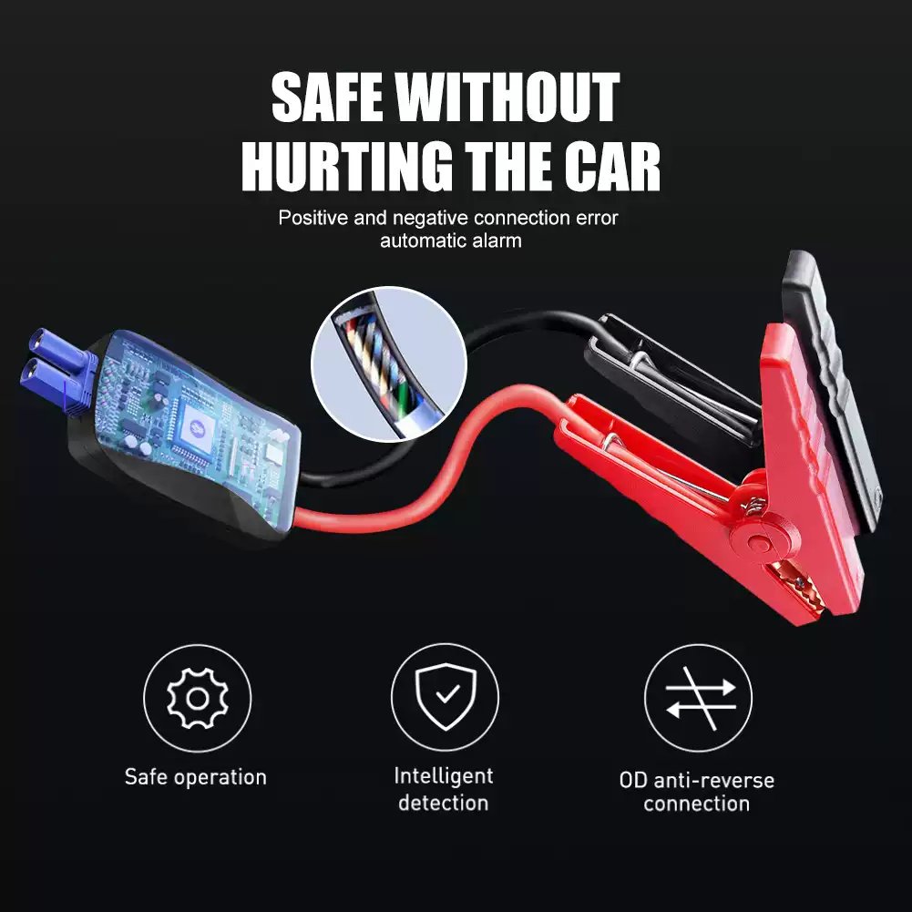 🔋 Car Battery Jump Starter – Portable Power Bank with USB Fast Charger & LED Flashlight 🚗