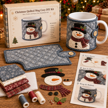🔥Last Day BUY 3 GET 1 FREE🎄 Christmas Mug Cozy Sewing Kit
