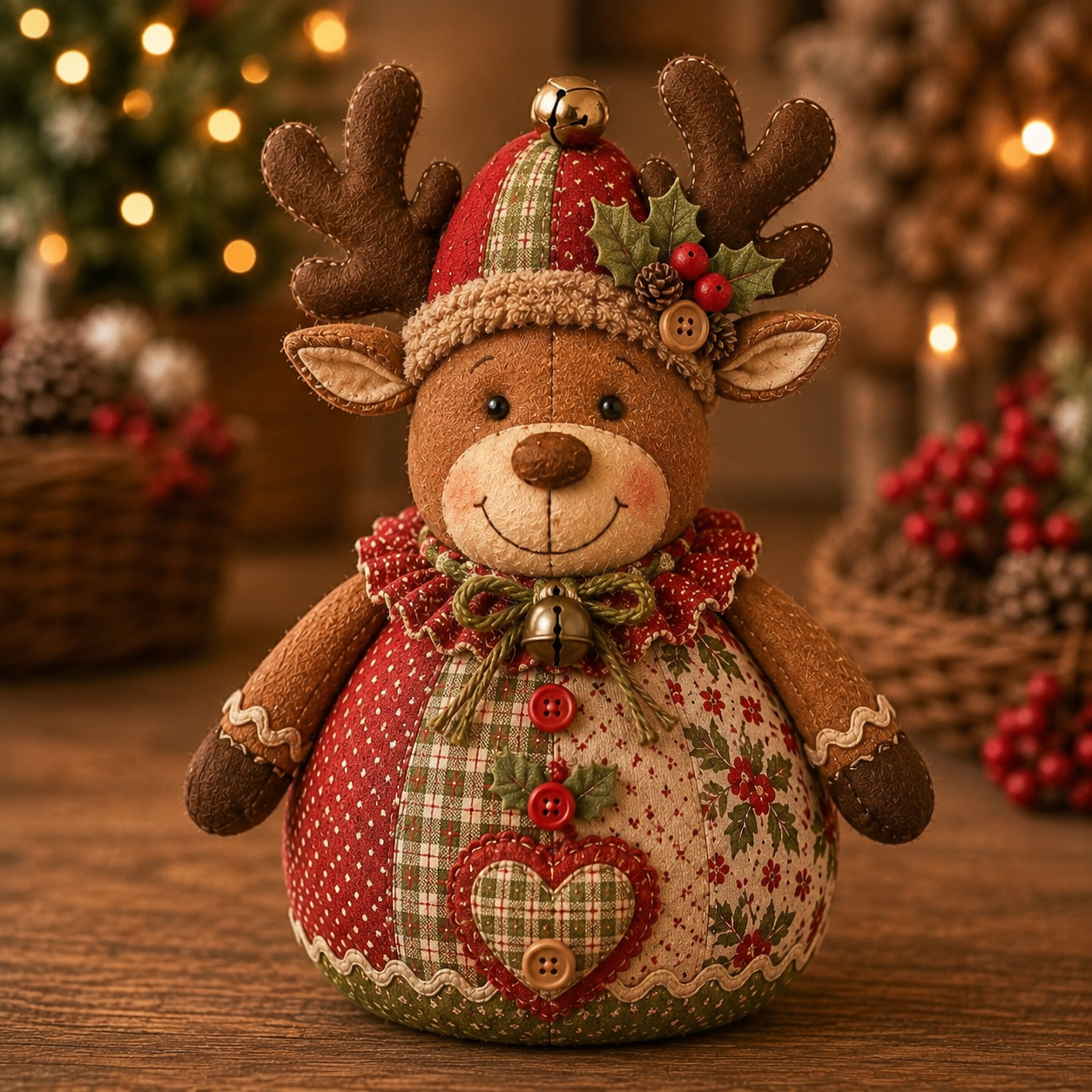 🎄 Christmas Fabric Doll DIY Kit