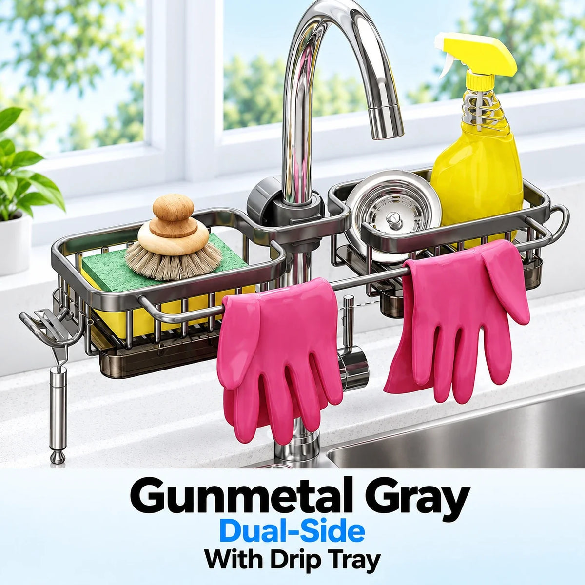 Faucet-Mounted Sink Caddy 🧺 Clutter-Free Sink Organizer