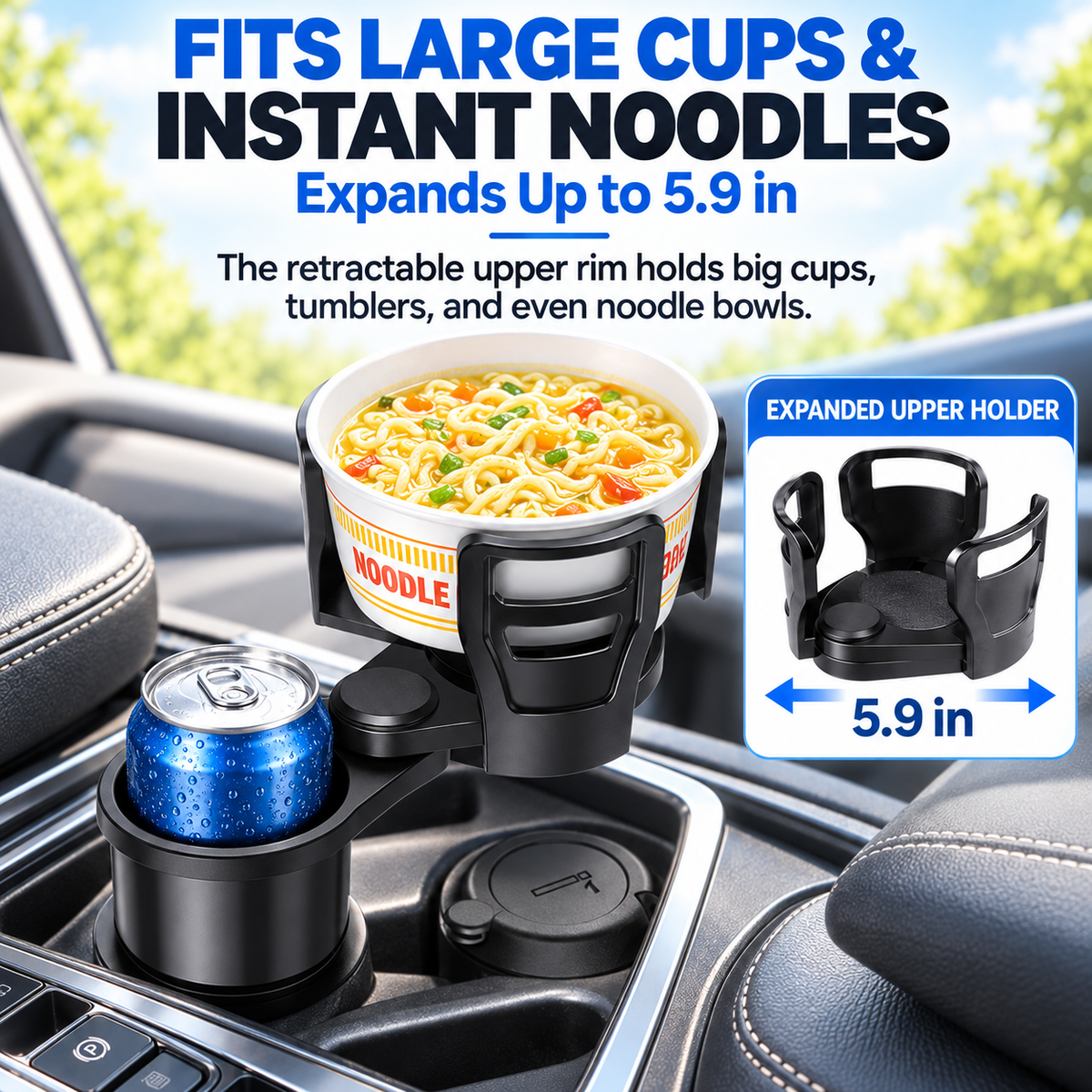 Multi-Function 2-in-1 Car Cup Holder & Expandable Drink Organizer 🥤