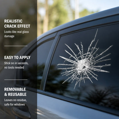 💥 3D Car Window Shatter Prank Decal