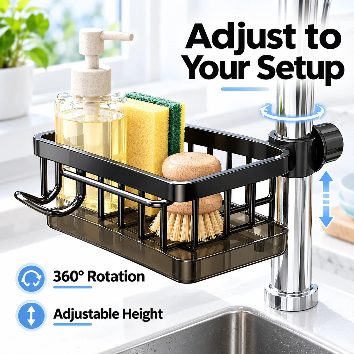 Faucet-Mounted Sink Caddy 🧺 Clutter-Free Sink Organizer