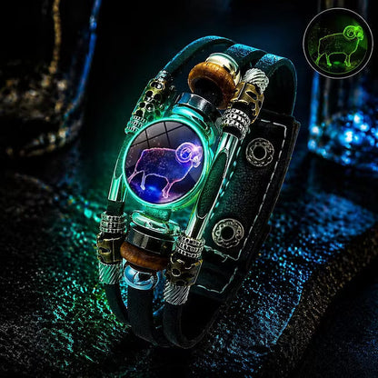 ♈ Glow-in-the-Dark Zodiac Bracelet – 12 Star Signs