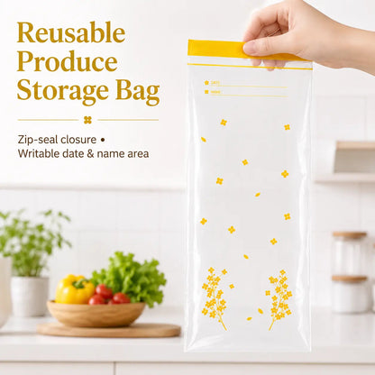 15PCS double-seal reusable produce storage pouches – product image 2