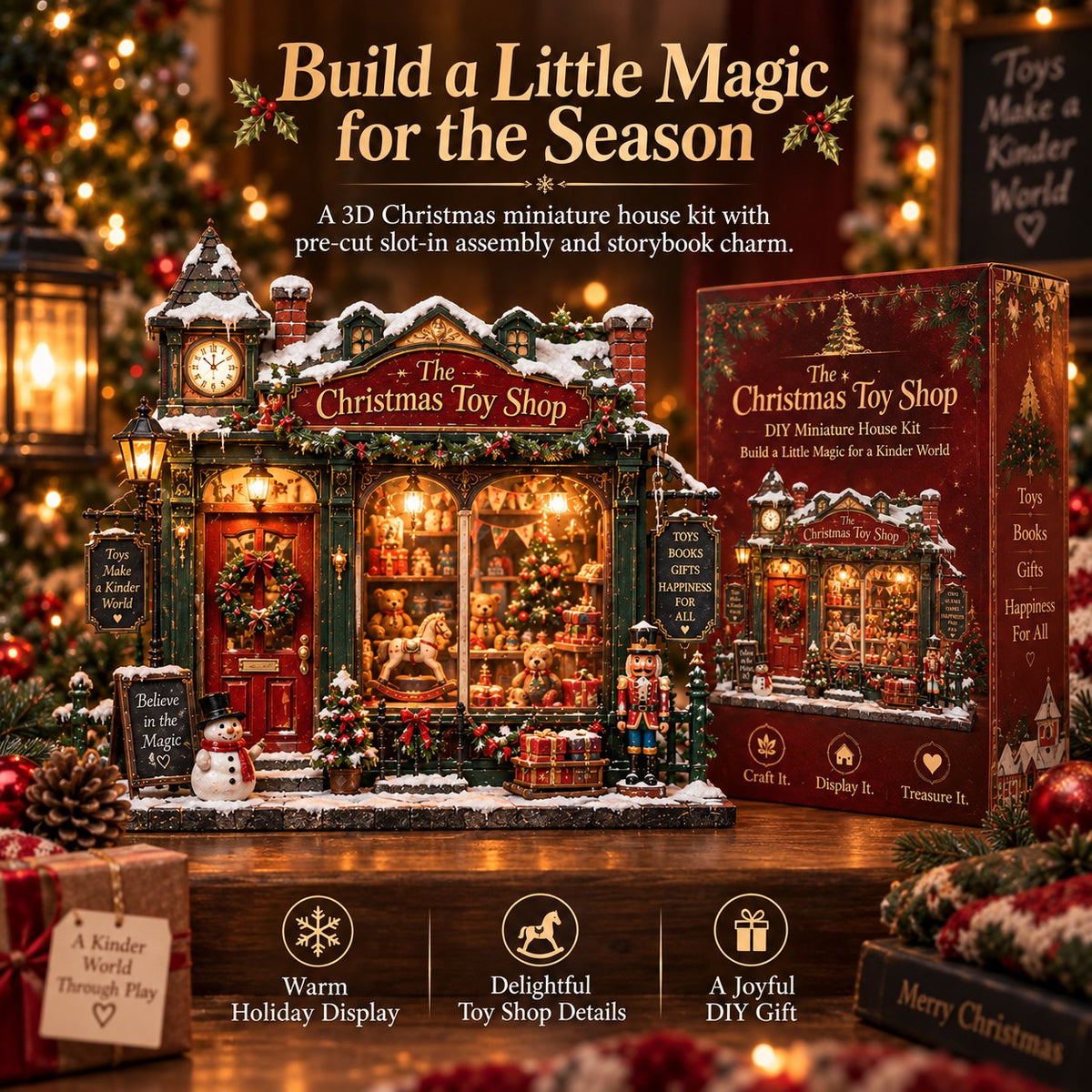 🏡 DIY 3D Miniature Café & Holiday Scene Kit Collection