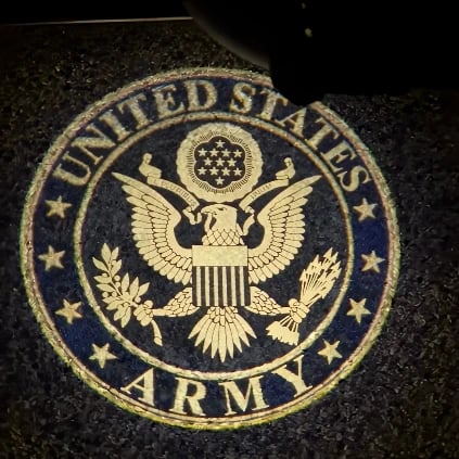 Make every time you open the door more personalized with military-style door projection lights.
