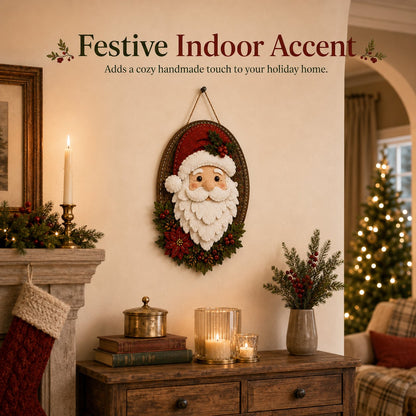 ⏳ Last Day 49% OFF – 🎅 Beginner-Friendly 52-Piece DIY Layered Felt Santa Wall Decor Kit | Complete Kit with All Tools & Step-by-Step Guide Included 💕