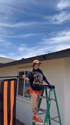 🎃Halloween Pumpkin Flag 3x5ft – Black Orange Striped Banner