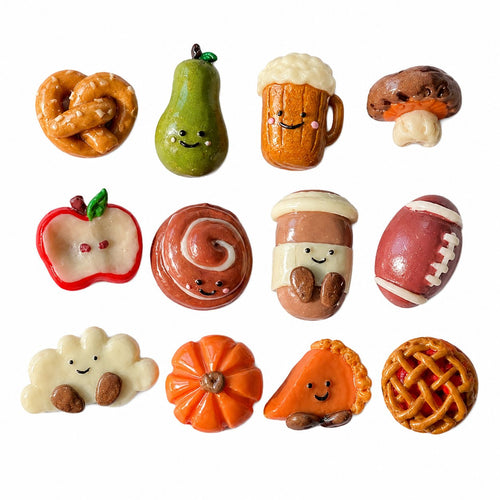 Fall Cute Character Polymer Clay Fridge Magnets 🍂🥧