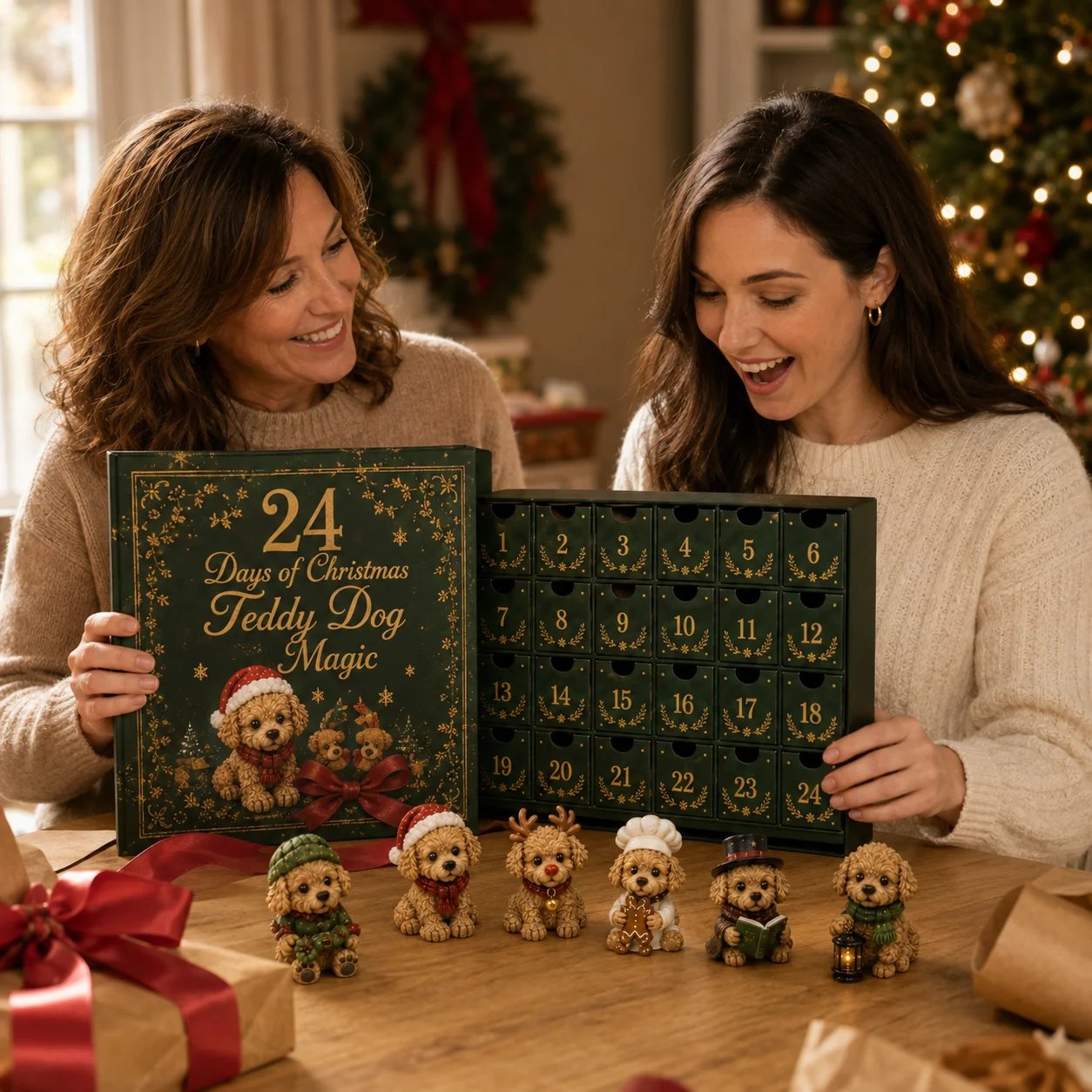🔥50% Off Last Day🔥 - 🐶 24 Days of Christmas Teddy Dog Magic Advent Calendar – 24 Collectible Holiday Puppy Surprises
