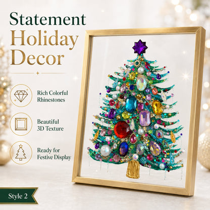 🎄 Jeweled 3D Christmas Tree Framed Art — Fill Your Home with Sparkling Holiday Magic! ✨💎