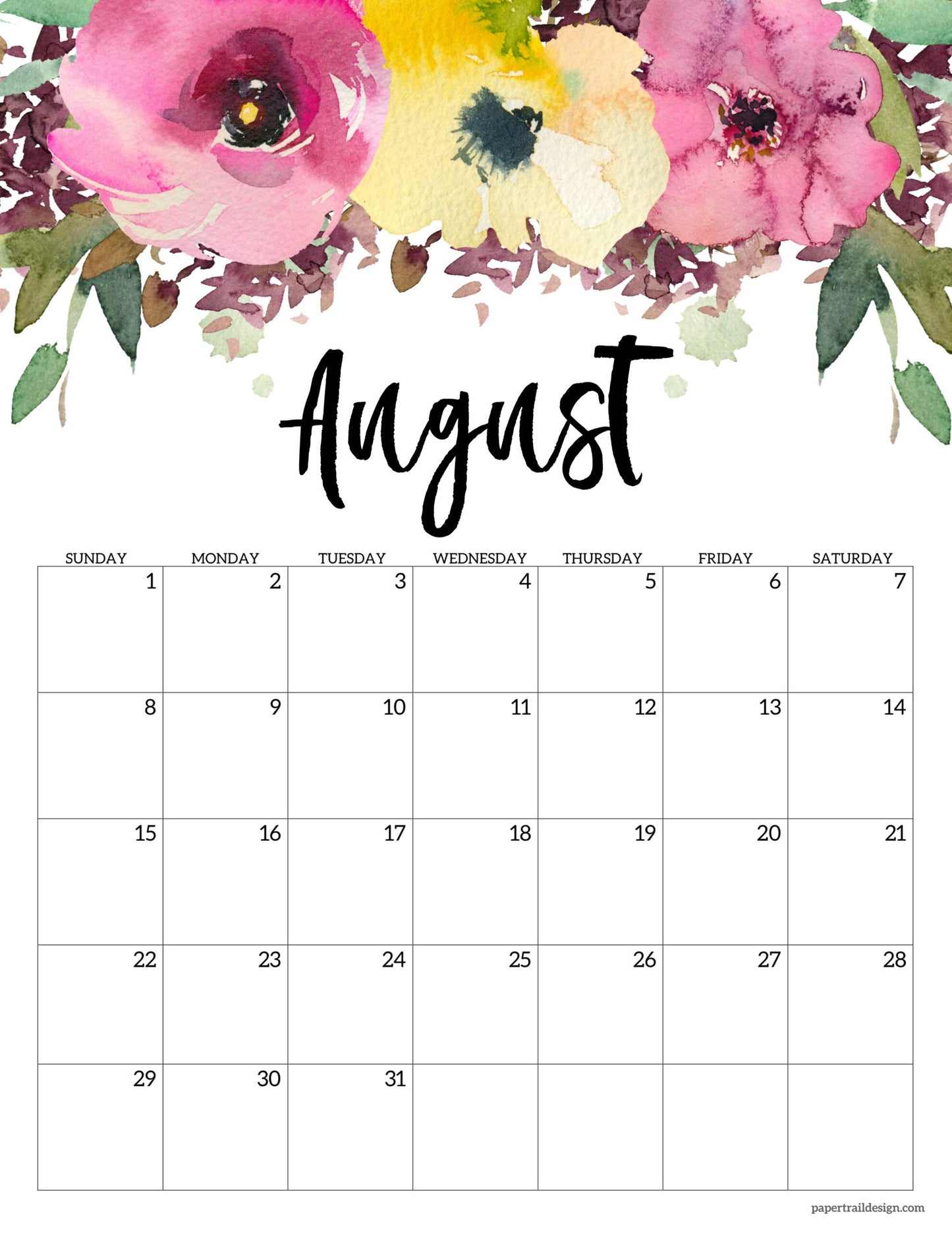 🌸 2027 Floral Calendar