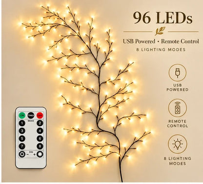 ✨ Flexible LED Branch Lights | Remote-Controlled Holiday Wall Decor(📦Buy 2 Free Shipping)