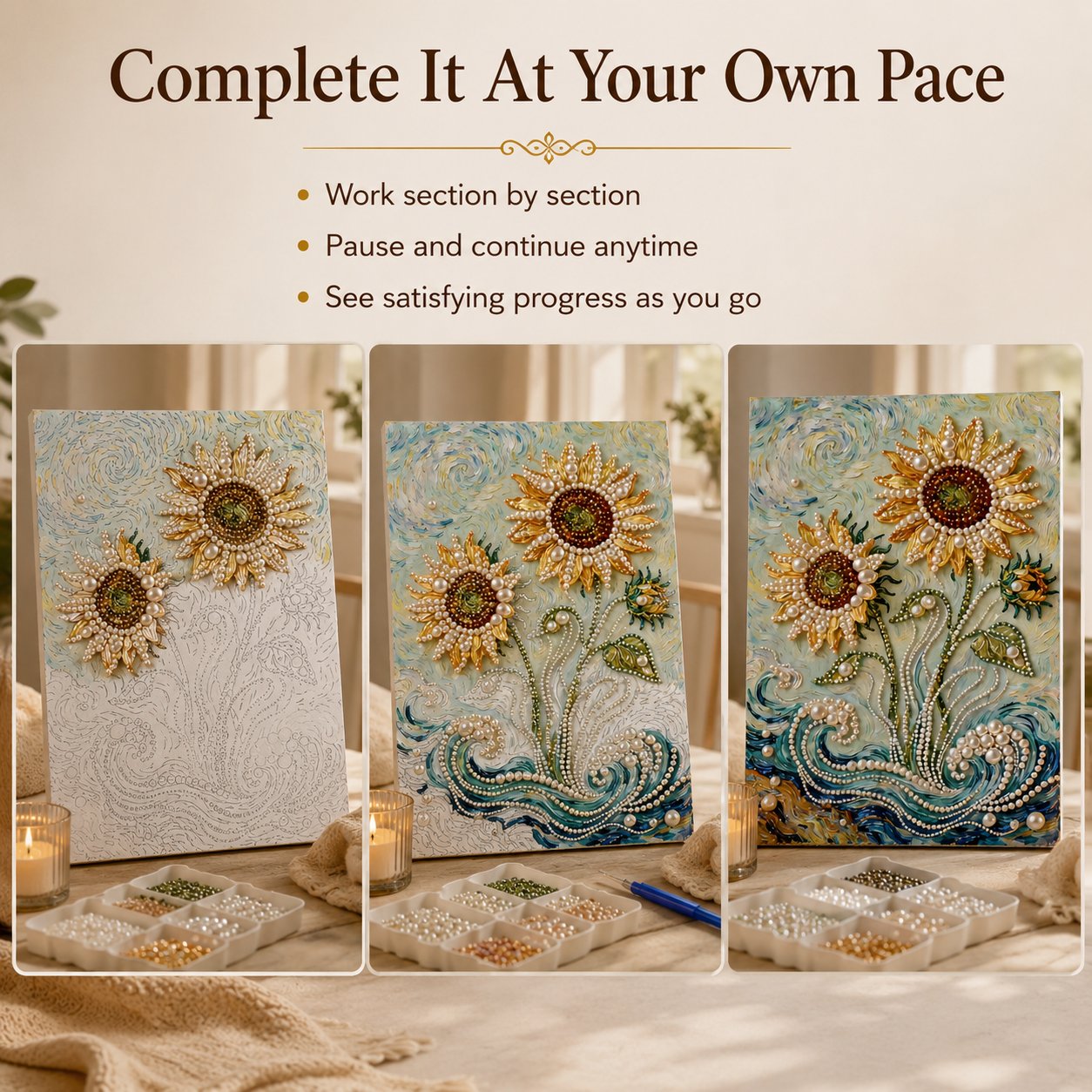 ✨ LAST DAY 49% OFF – Premium Pearl Self-Adhesive Canvas Art Kit | Pre-Printed Oil Canvas with Acrylic Pearl Pieces DIY Elegant 40×50cm Wall Decor 🖼️💎