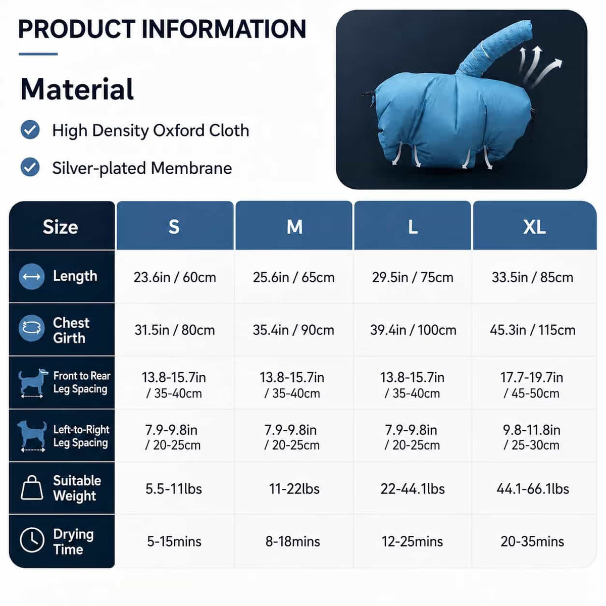 Hands‑Free Pet Drying Bag Quick‑Dry