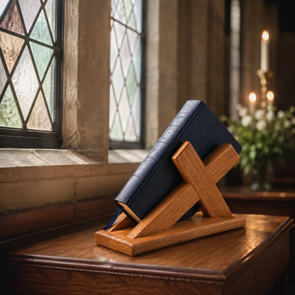 Hand‑Crafted Wooden Bible Home Altar Sacred Tabletop Worship Stand For Daily Personal Devotion