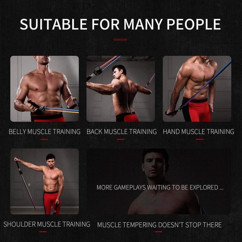 🏋️‍♂️ 11-Piece Fitness Resistance Bands Kit – For Strength, Weight Loss & Home Training